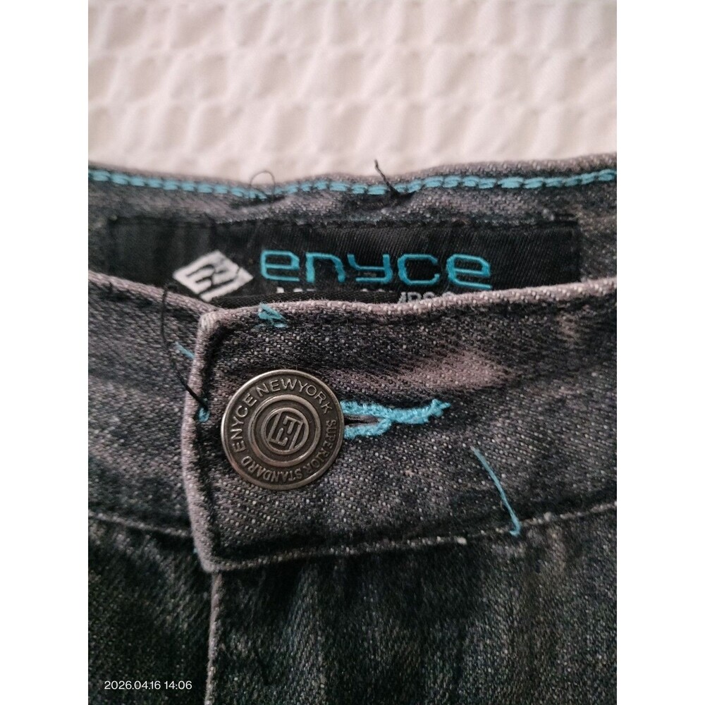 Enyce Denim Shorts Mens 34 Blue Jean Baggy Sean Combs Vintage Style Hip Hop Y2K - Picture 3 of 8